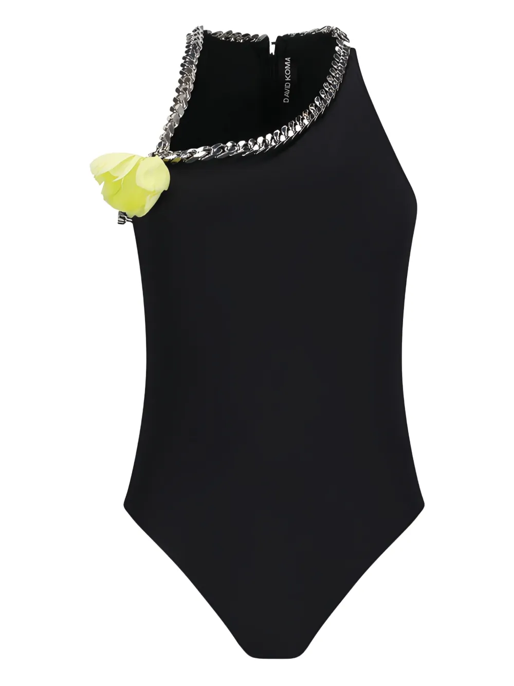 David Koma Asymmetrische body verfraaid met ketting Zwart