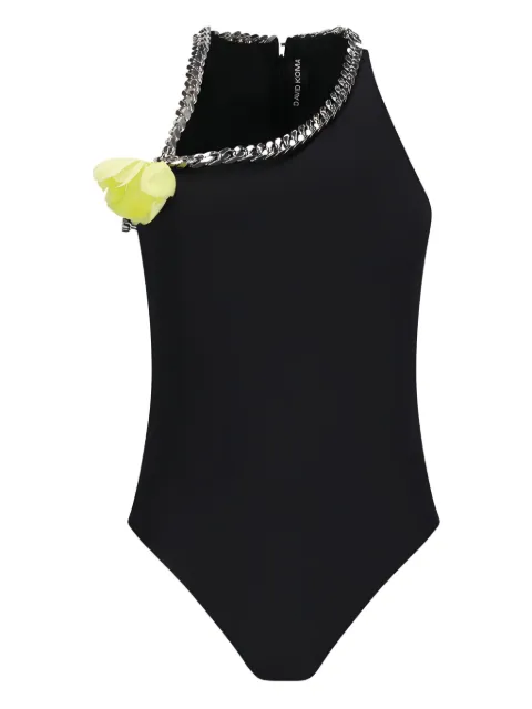 David Koma chain-embellished one-shoulder bodysuit