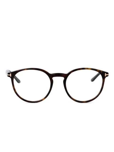 TOM FORD Eyewear tortoishell-pattern round-frame glasses