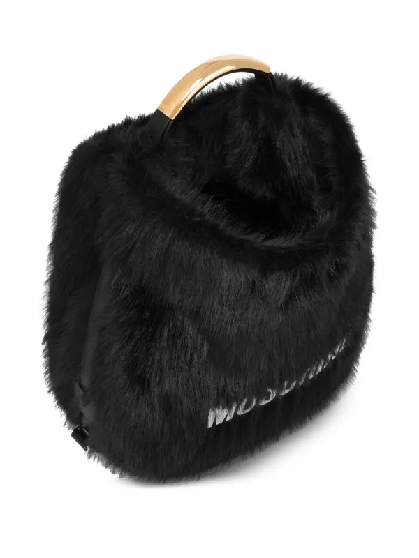 Moschino Bolsa Tote Com Pelos | Preto | FARFETCH BR