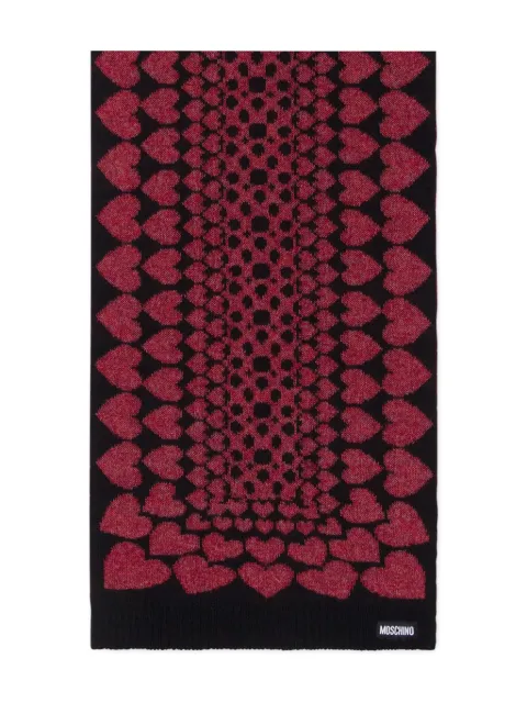 Moschino heart-pattern knitted scarf