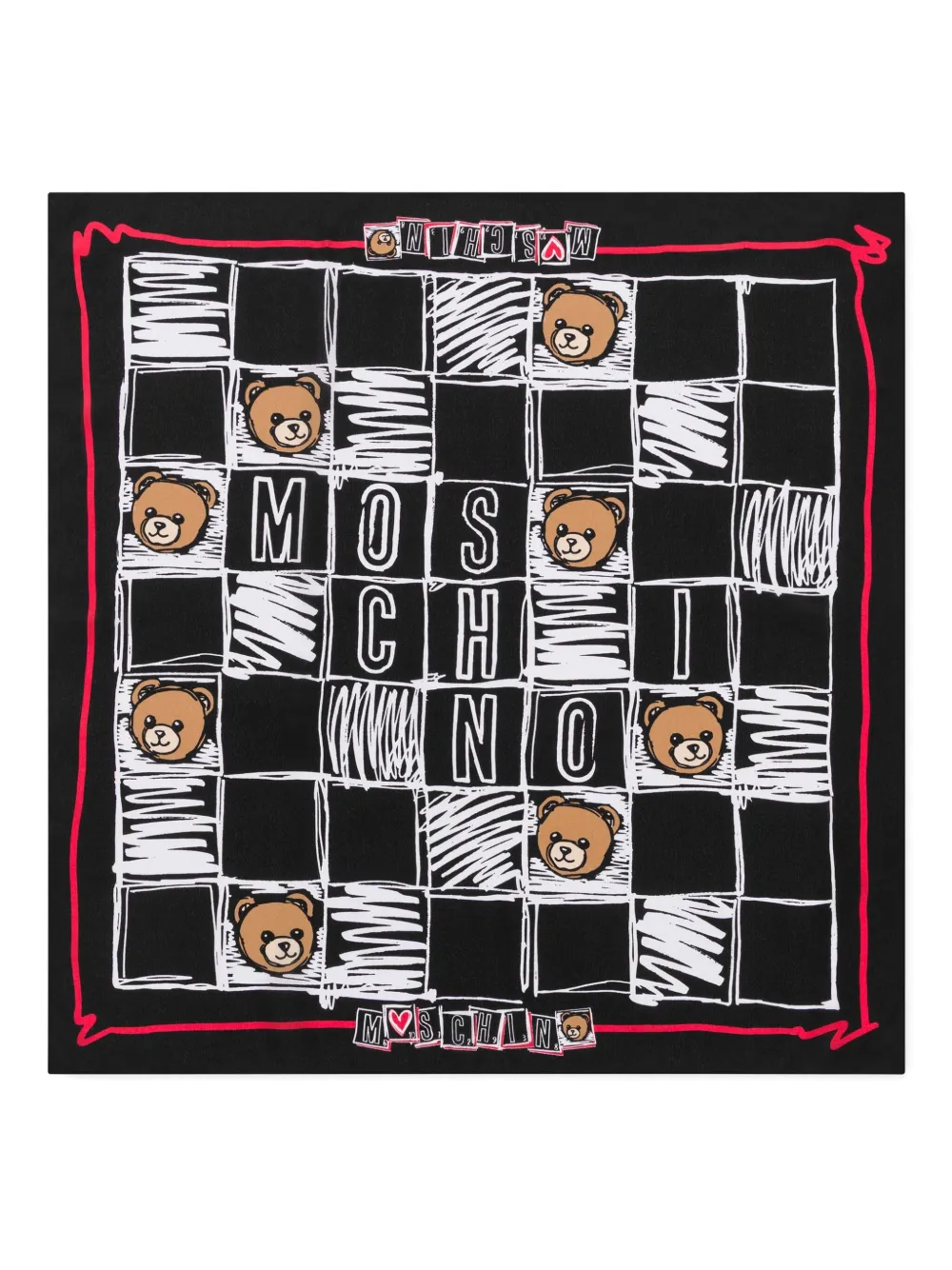 Moschino Sjaal met teddybeerprint Zwart