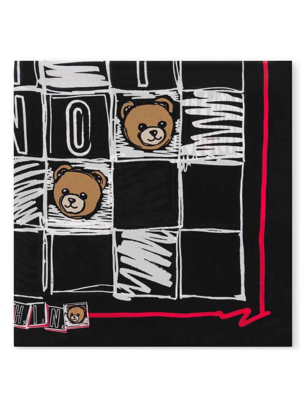 Moschino Sjaal met teddybeerprint Zwart