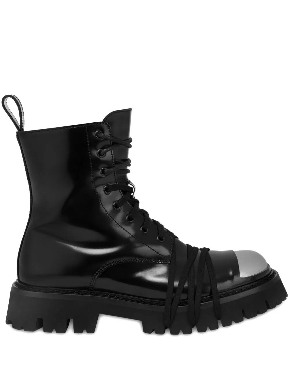 Moschino lace-up metal-toe combat boots Black