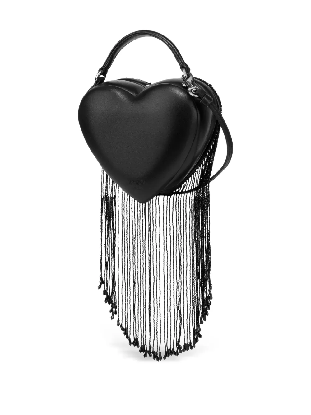 Moschino Hartvormige shopper met kralen - Zwart