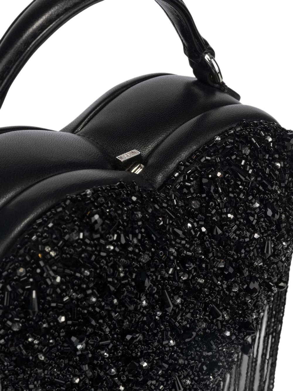 Moschino Hartvormige shopper met kralen Zwart