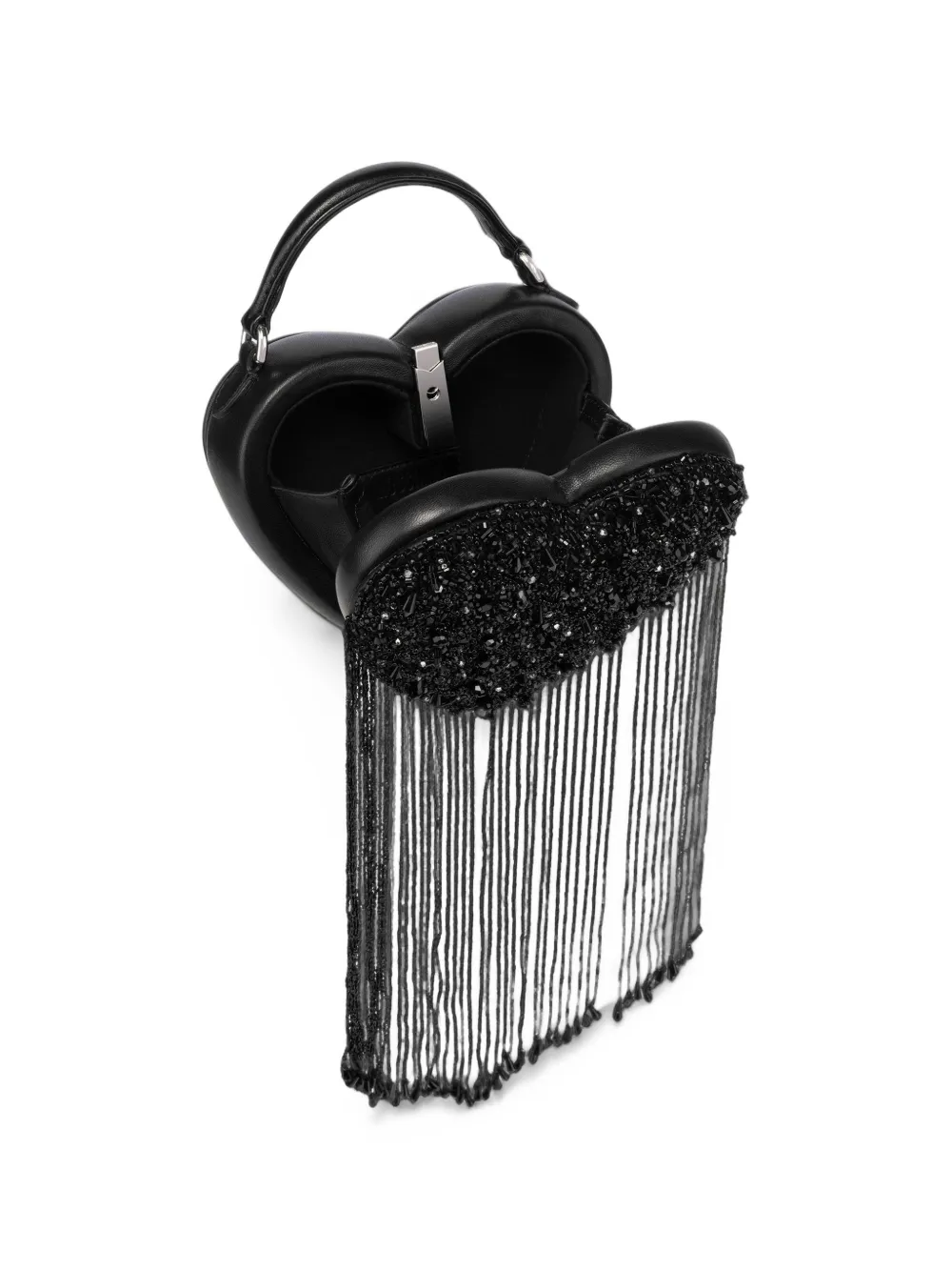 Moschino Hartvormige shopper met kralen Zwart