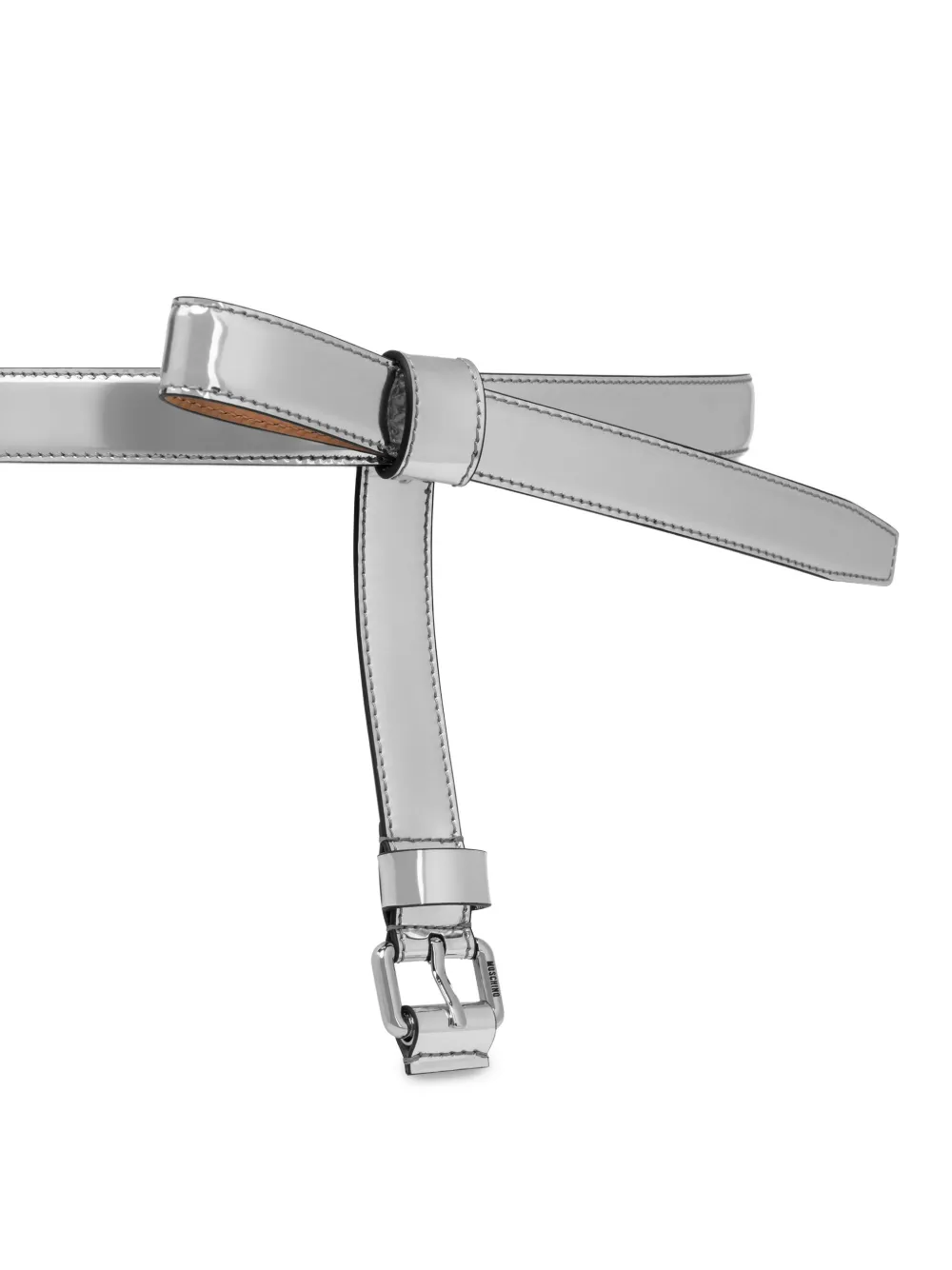 Moschino Bow-detail Buckle Belt In Metallic
