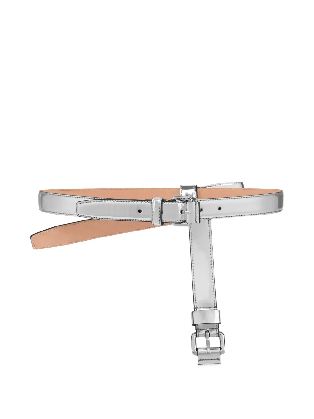 Moschino Bow-detail Buckle Belt In Metallic