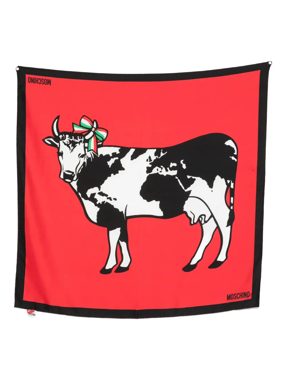 Moschino Sciarpa con stampa - Rosso