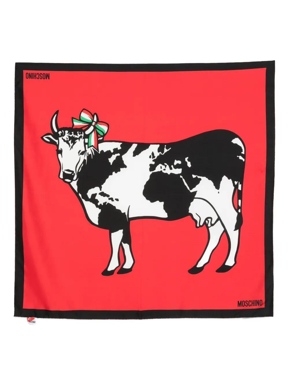 Moschino Sjaal met koeienprint Rood