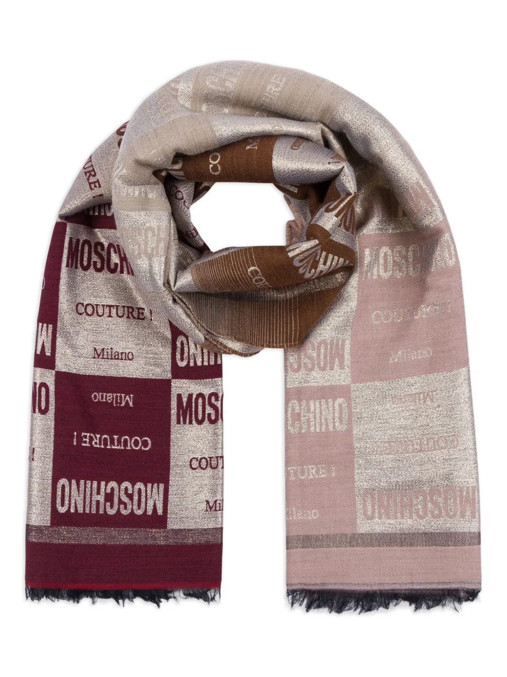 Moschino Geruite sjaal Roze