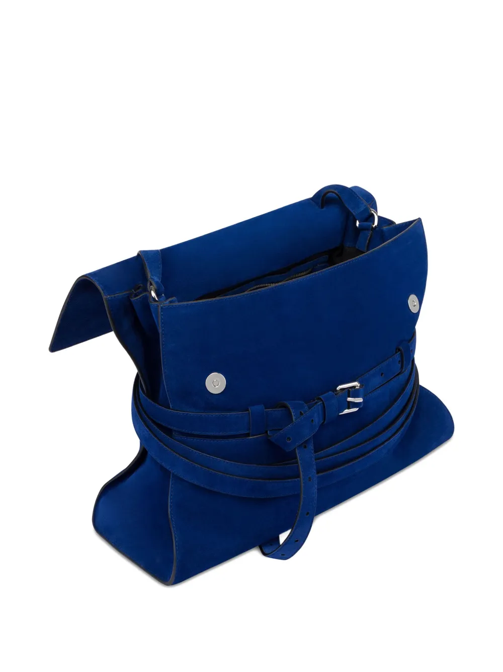 Moschino belted leather shoulder bag - Blauw