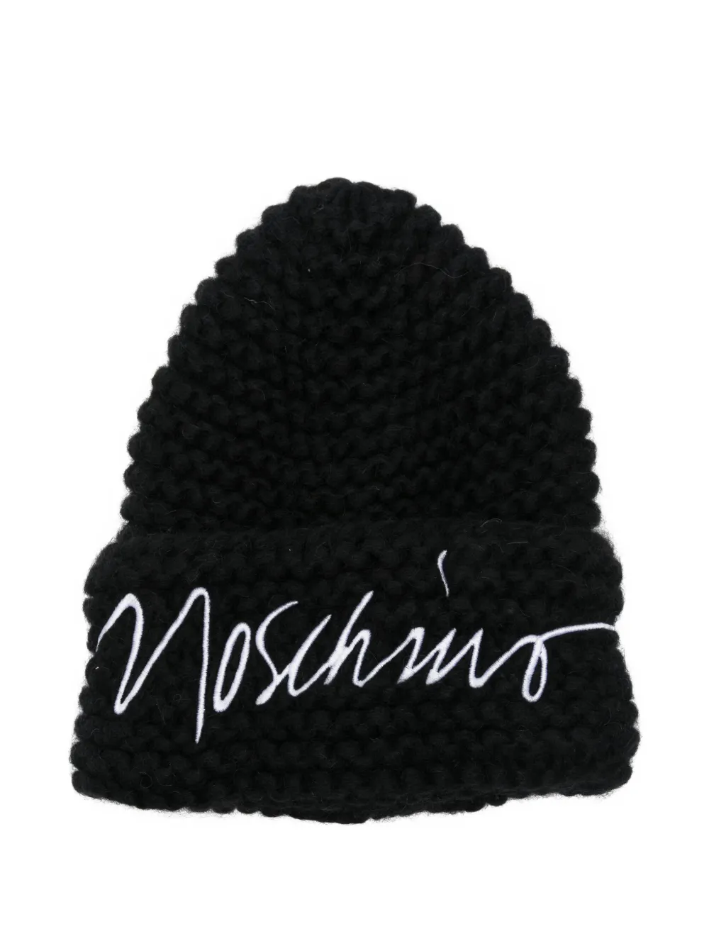 Moschino Logo-embroidered Beanie In Black