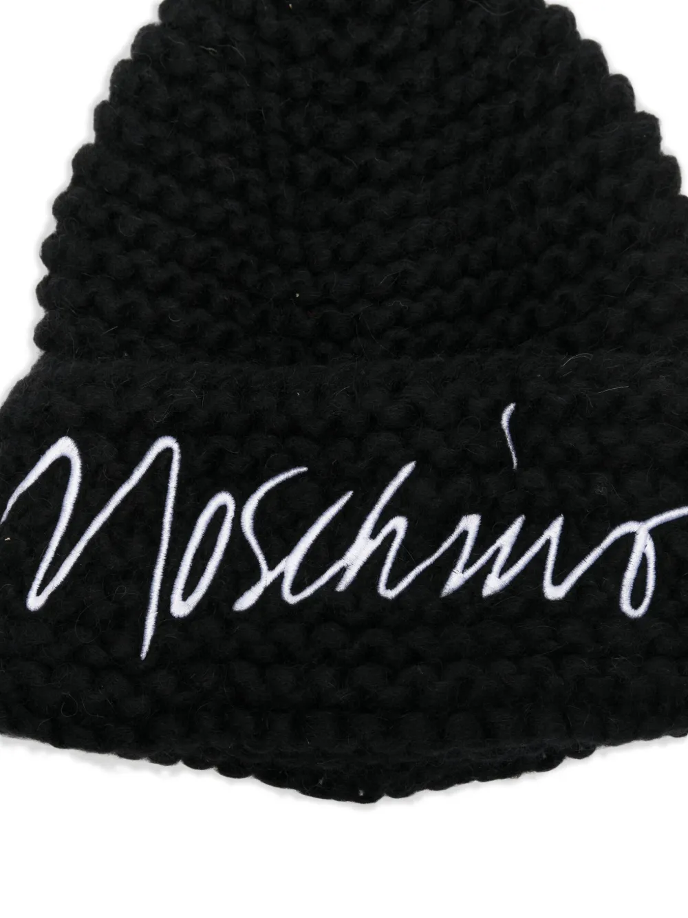 Moschino Muts met geborduurd logo Zwart