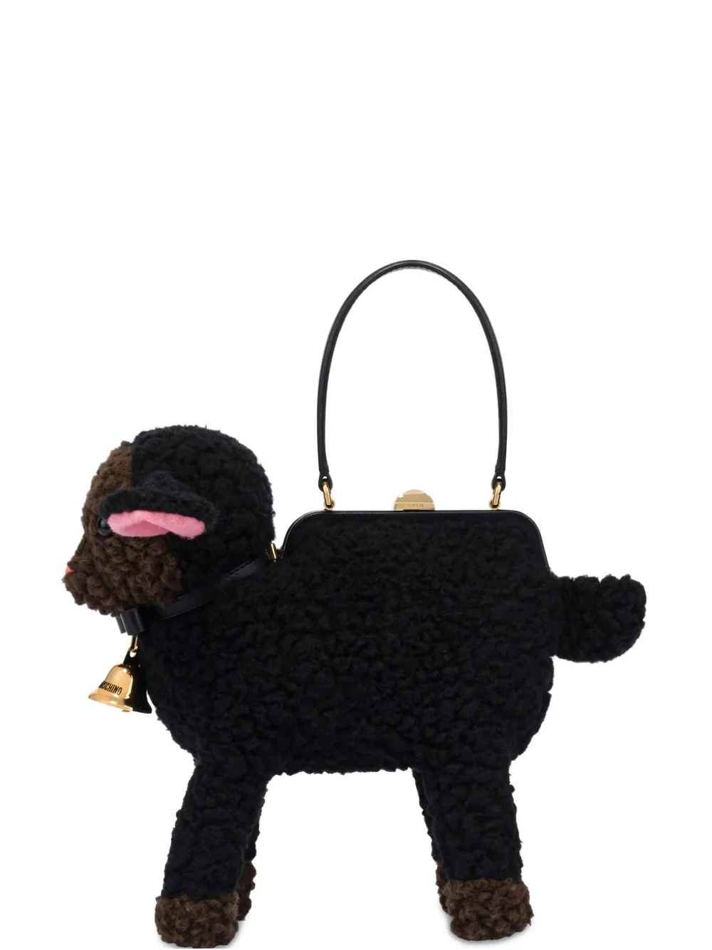 Moschino Sheep-motif Clutch Bag In Black