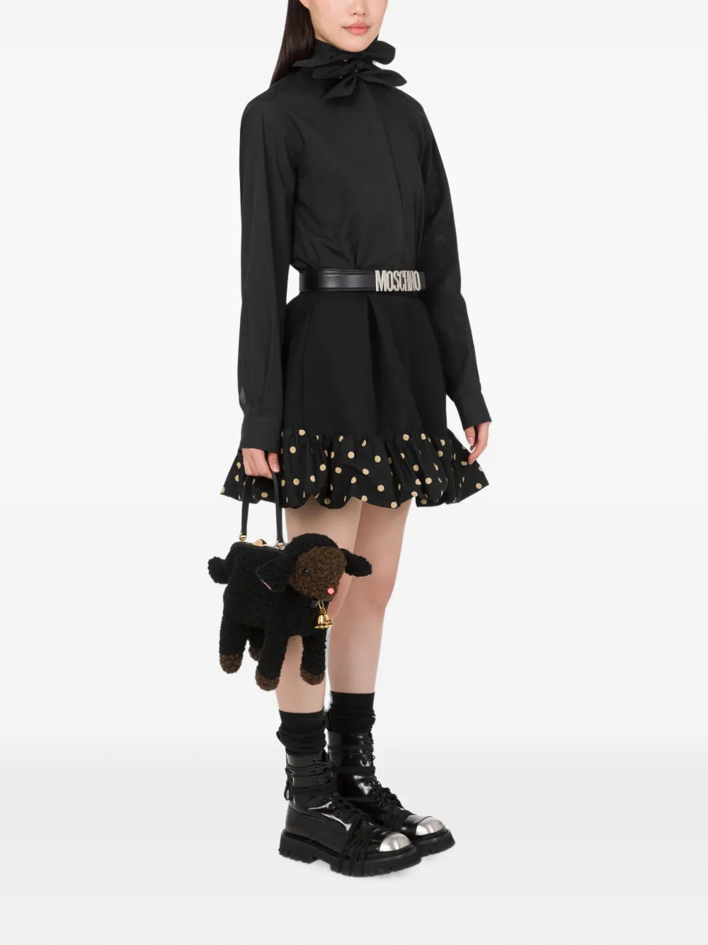 Moschino Clutch met schapenpatroon Zwart