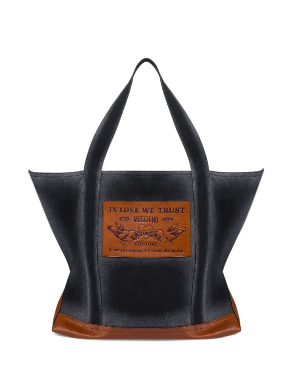 Moschino Borsa tote con applicazione - Nero