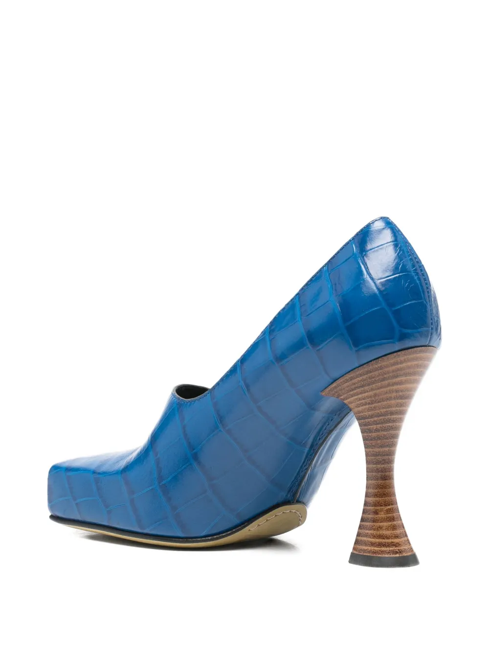 Moschino 100 mm pumps met krokodillen-reliëf Blauw