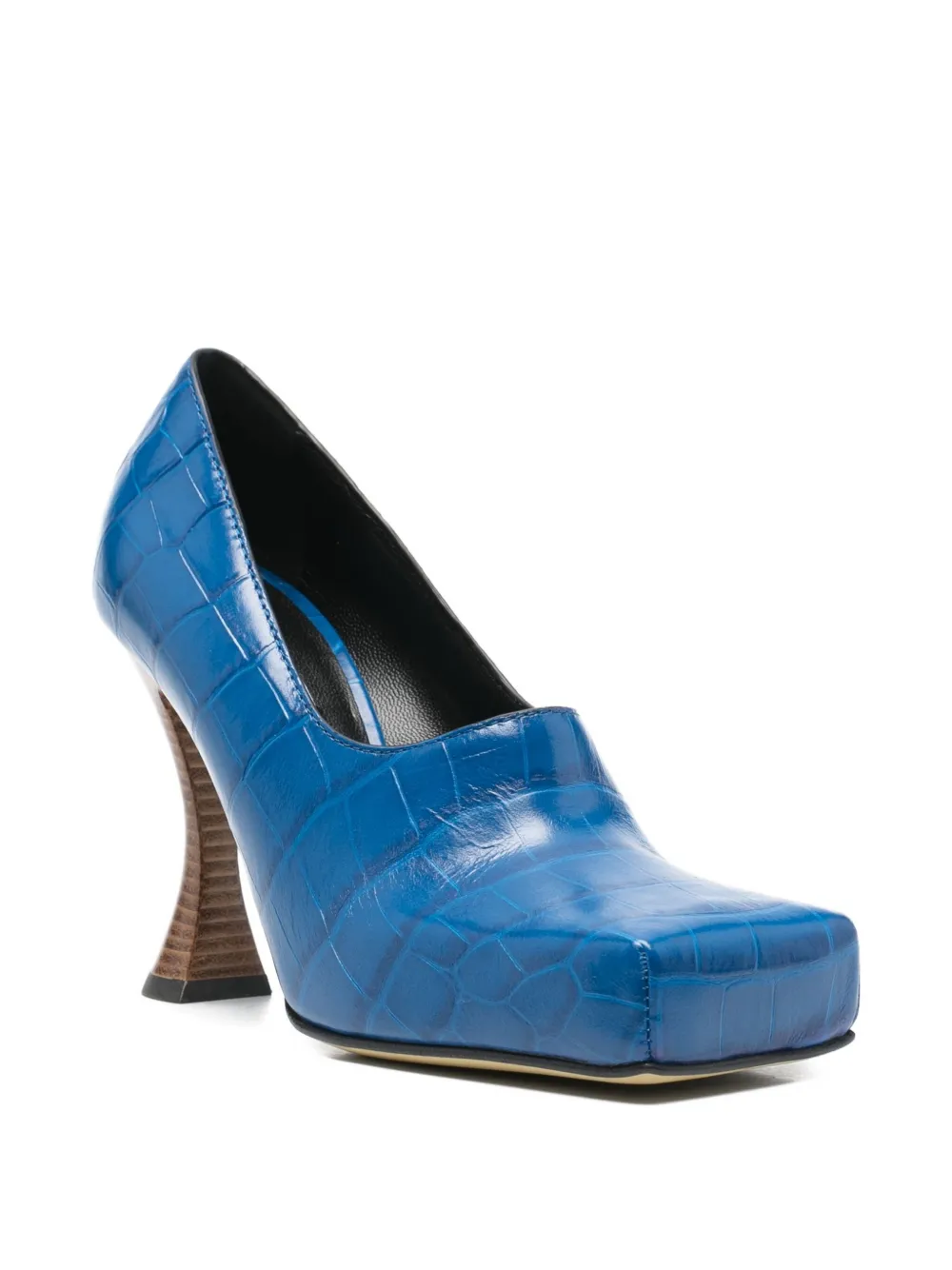 Moschino 100 mm pumps met krokodillen-reliëf Blauw