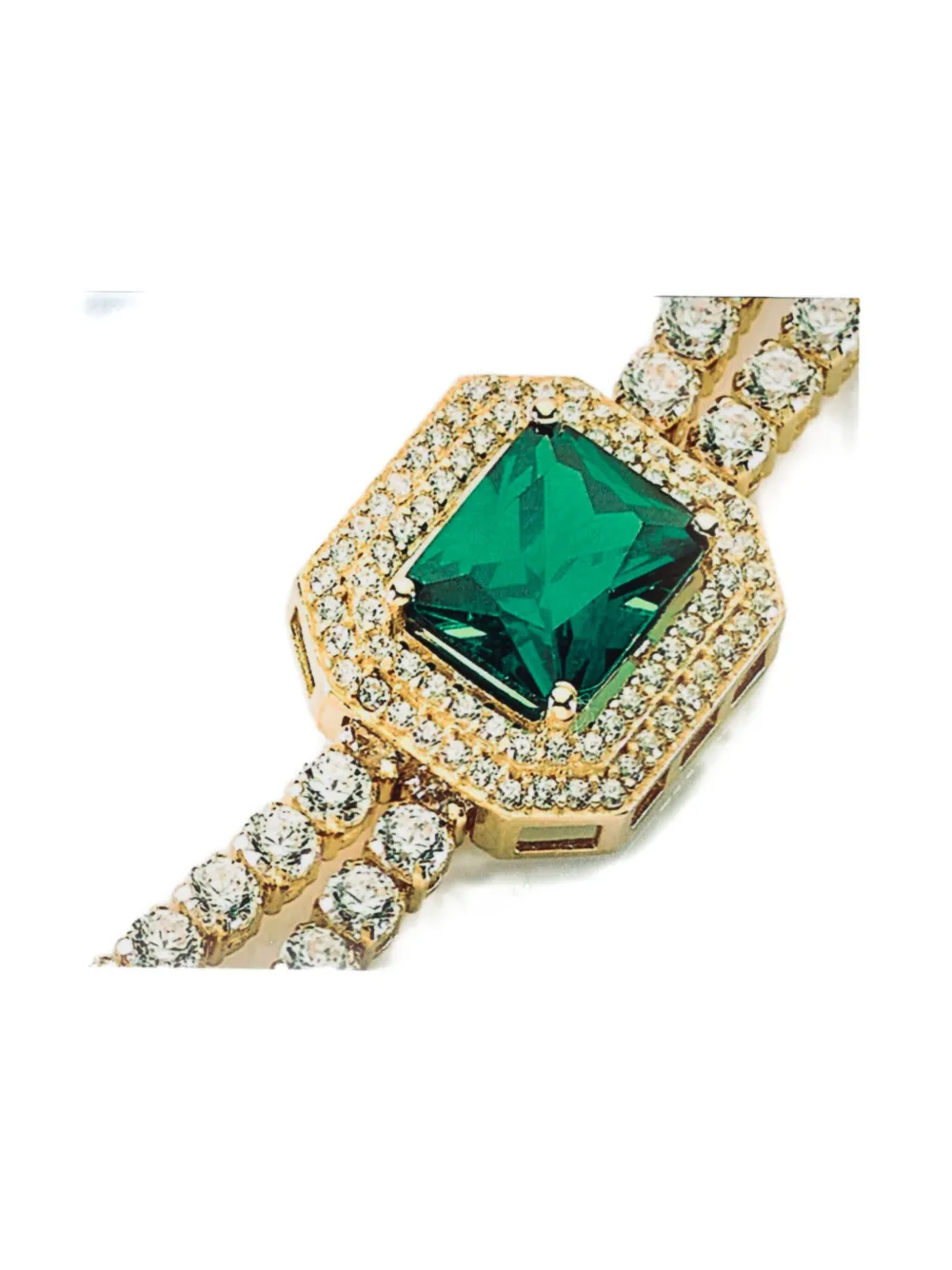 Moschino Crystal-embellished Brooch In Gold