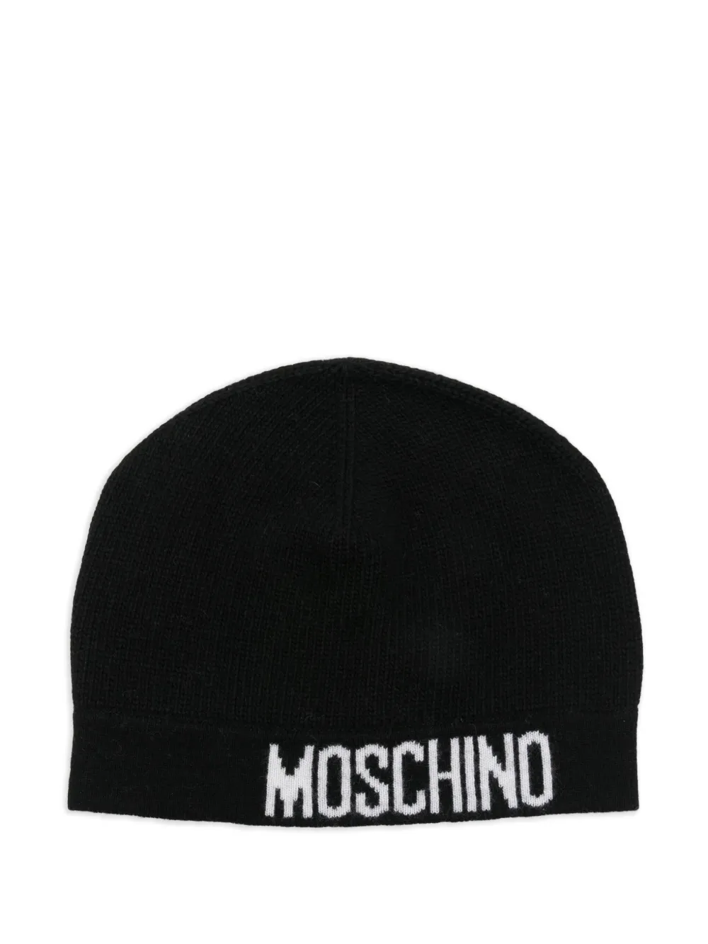 Moschino Berretto con logo a intarsi - Nero