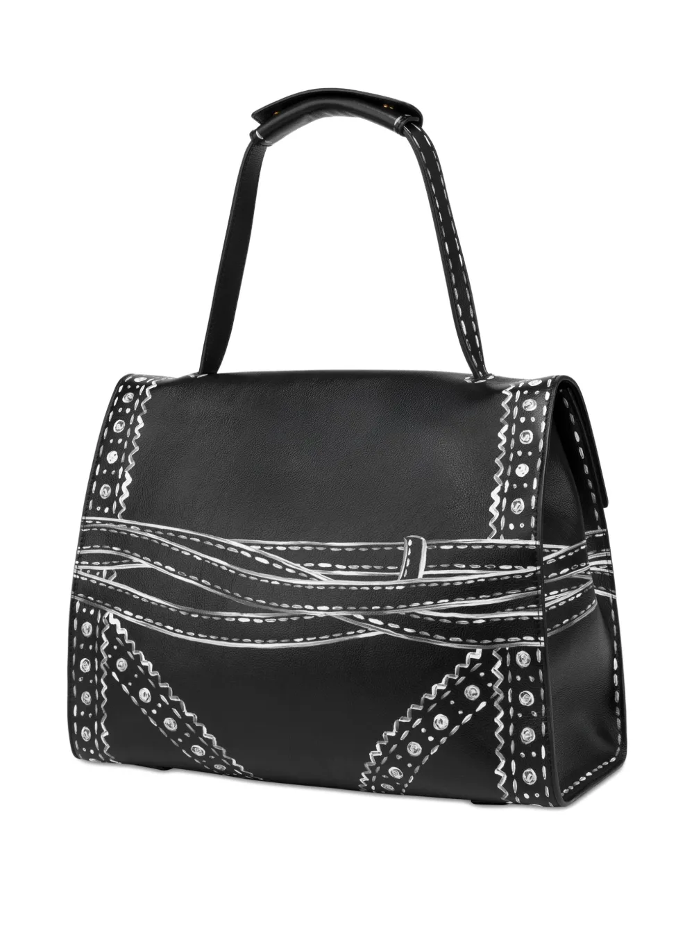 Moschino Schoudertas met krijtprint Zwart