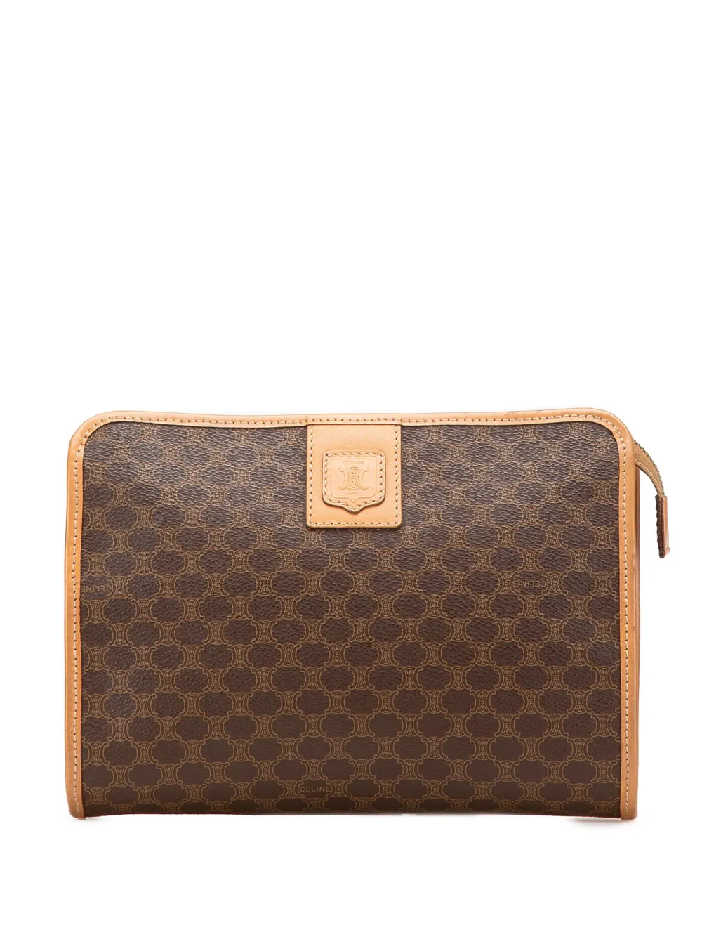 Céline Pre-Owned 2011 Macadam Coated Canvas clutch bag | Brown | Image 1