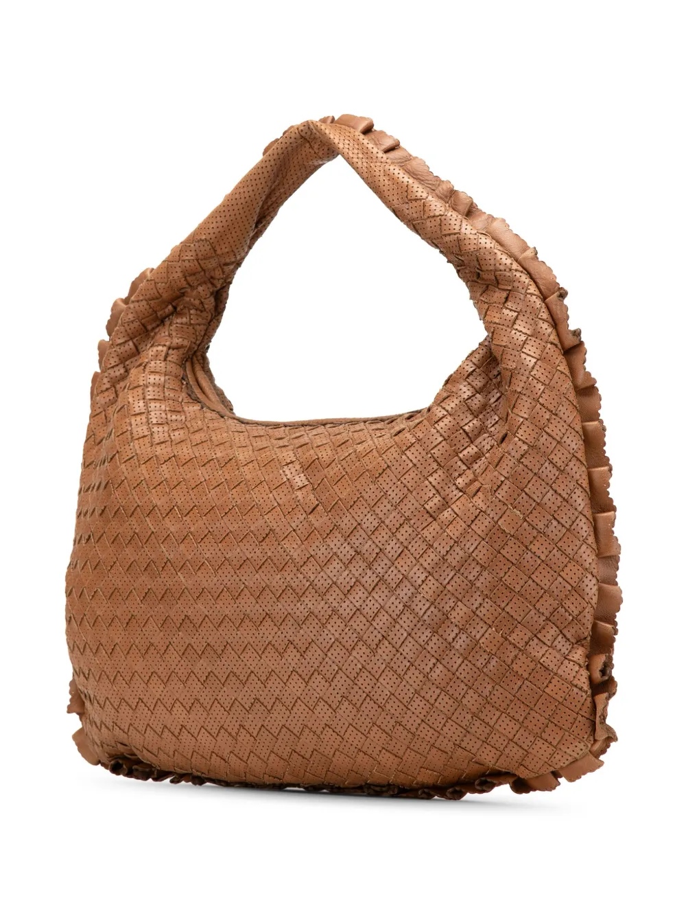 Pre-owned Bottega Veneta 2000-2007 Small Perforated Nappa Intrecciato Veneta Hobo Bag