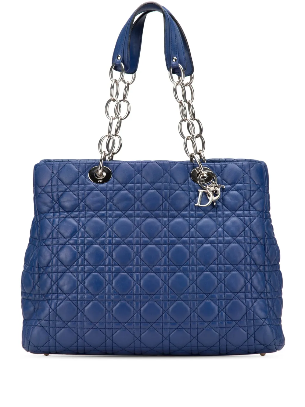 Christian Dior Pre-Owned 2013 Large Lambskin Cannage Soft Lady Dior Shopping tote bag | Blue | Image 1