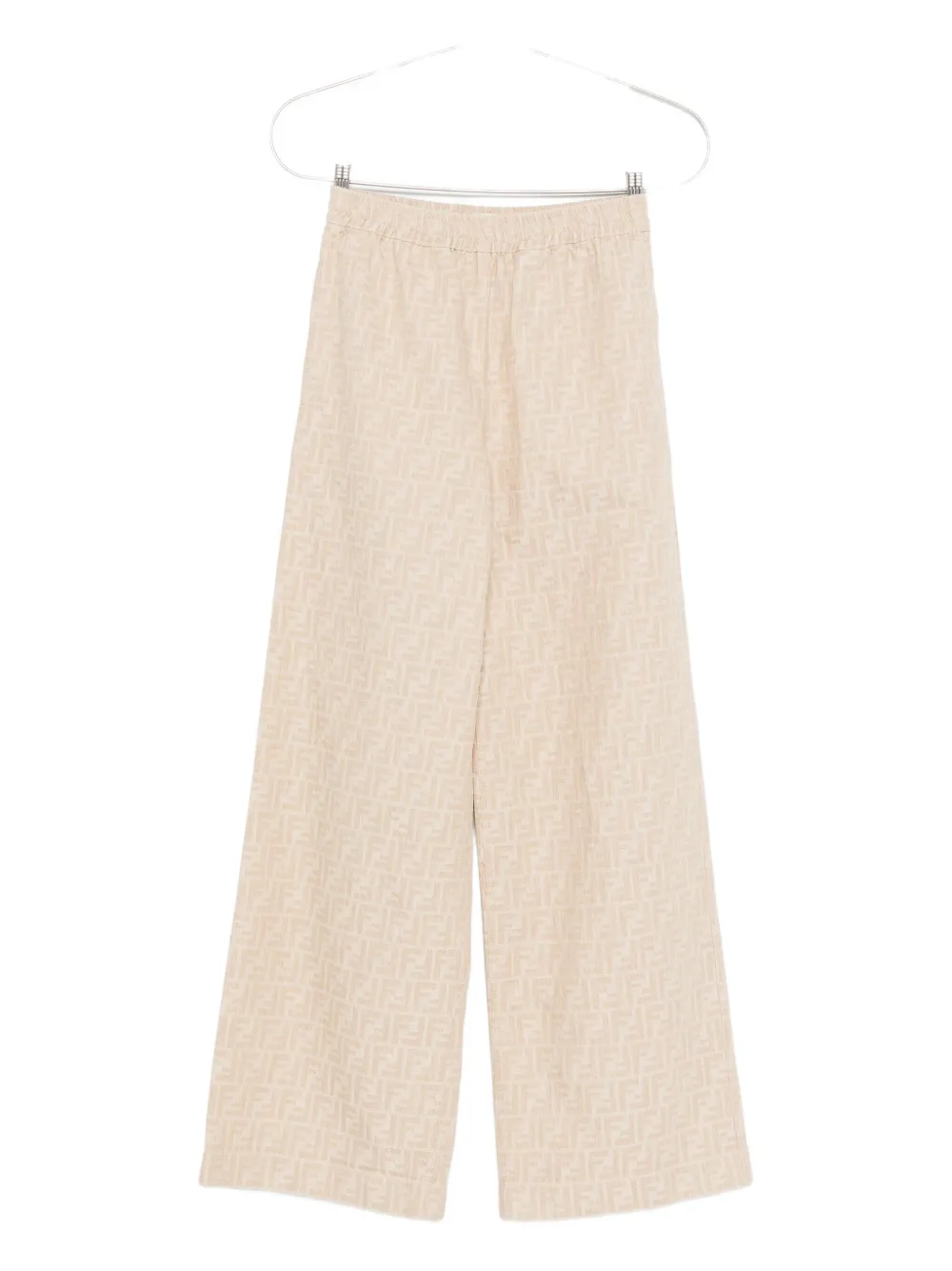 FENDI FF-jacquard elasticated-waist trousers | Neutrals | Image 1