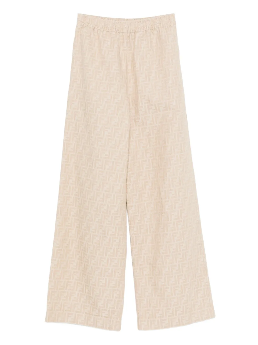 FENDI Broek met elastische taille en FF-jacquard Beige