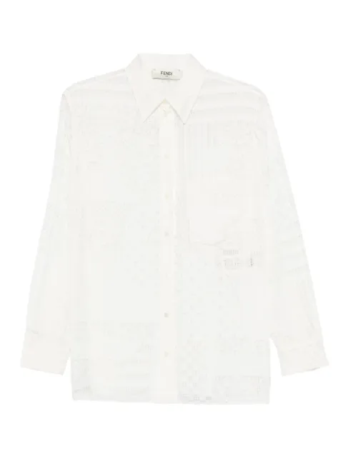 FENDI lace-panel shirt