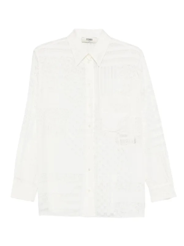 FENDI lace-panel Shirt | White | FARFETCH