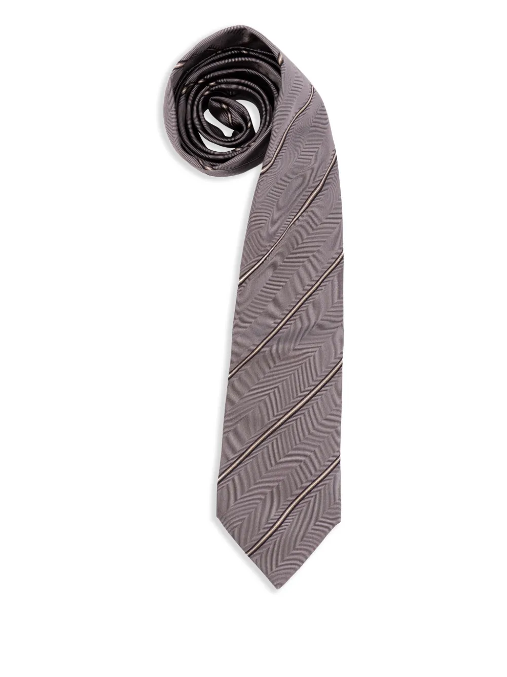 Brunello Cucinelli striped silk tie | Grey | Image 1