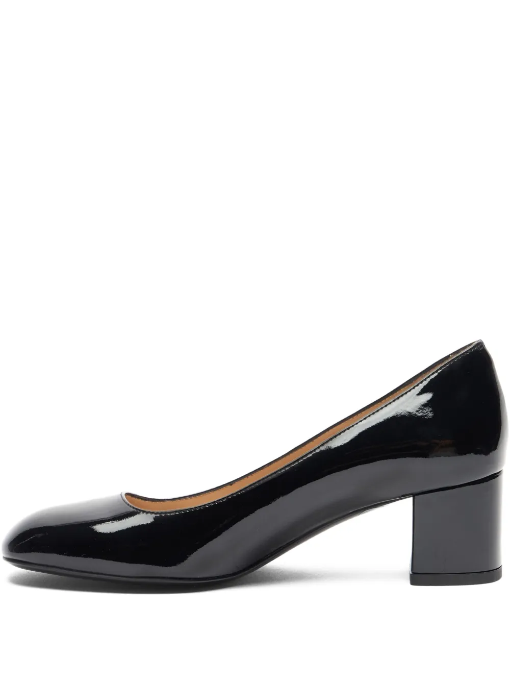 Stuart Weitzman 50mm Maeve 50 Patent Leather Block-heel Pumps In Black
