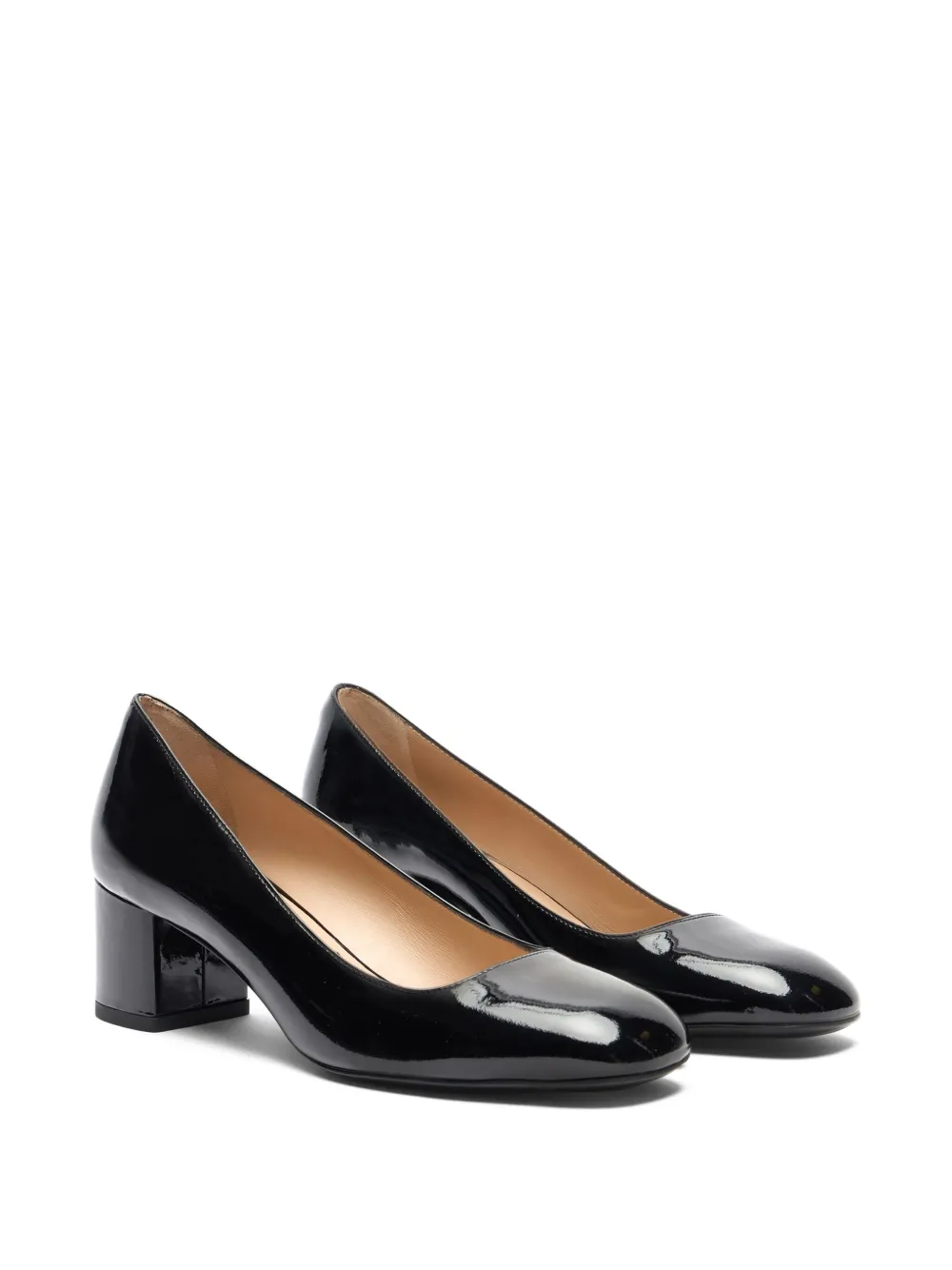 Stuart Weitzman 50mm Maeve 50 patent leather block-heel pumps Black