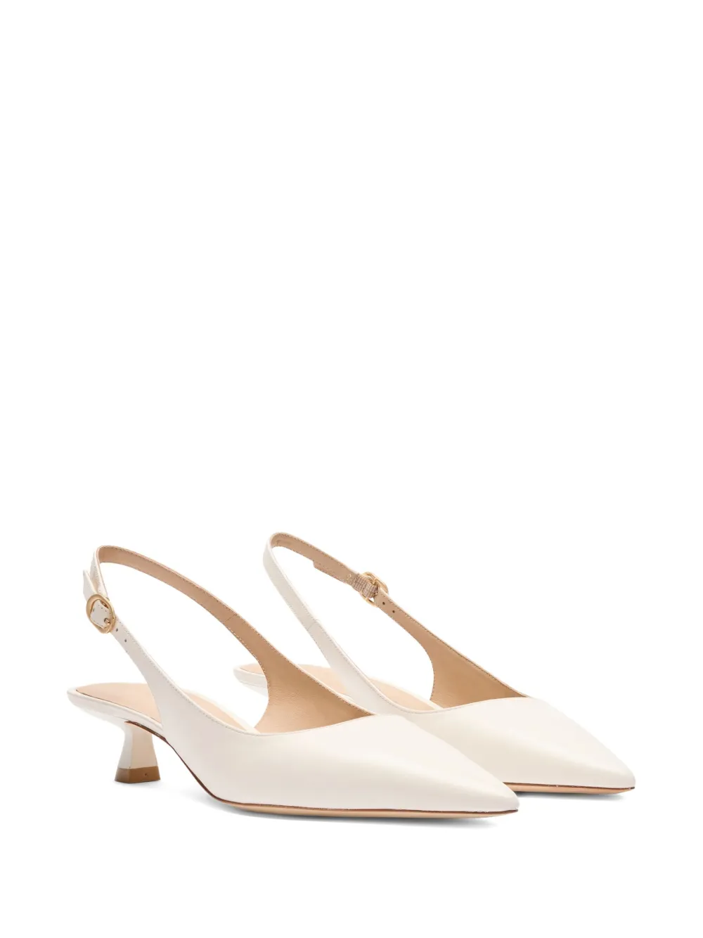 Stuart Weitzman 35mm Stuart Sculpt slingback pointed-toe pumps Neutrals