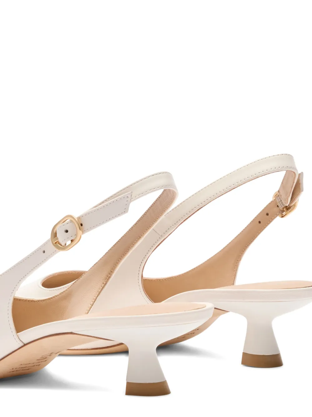 Stuart Weitzman 35mm Stuart Sculpt slingback pointed-toe pumps Neutrals