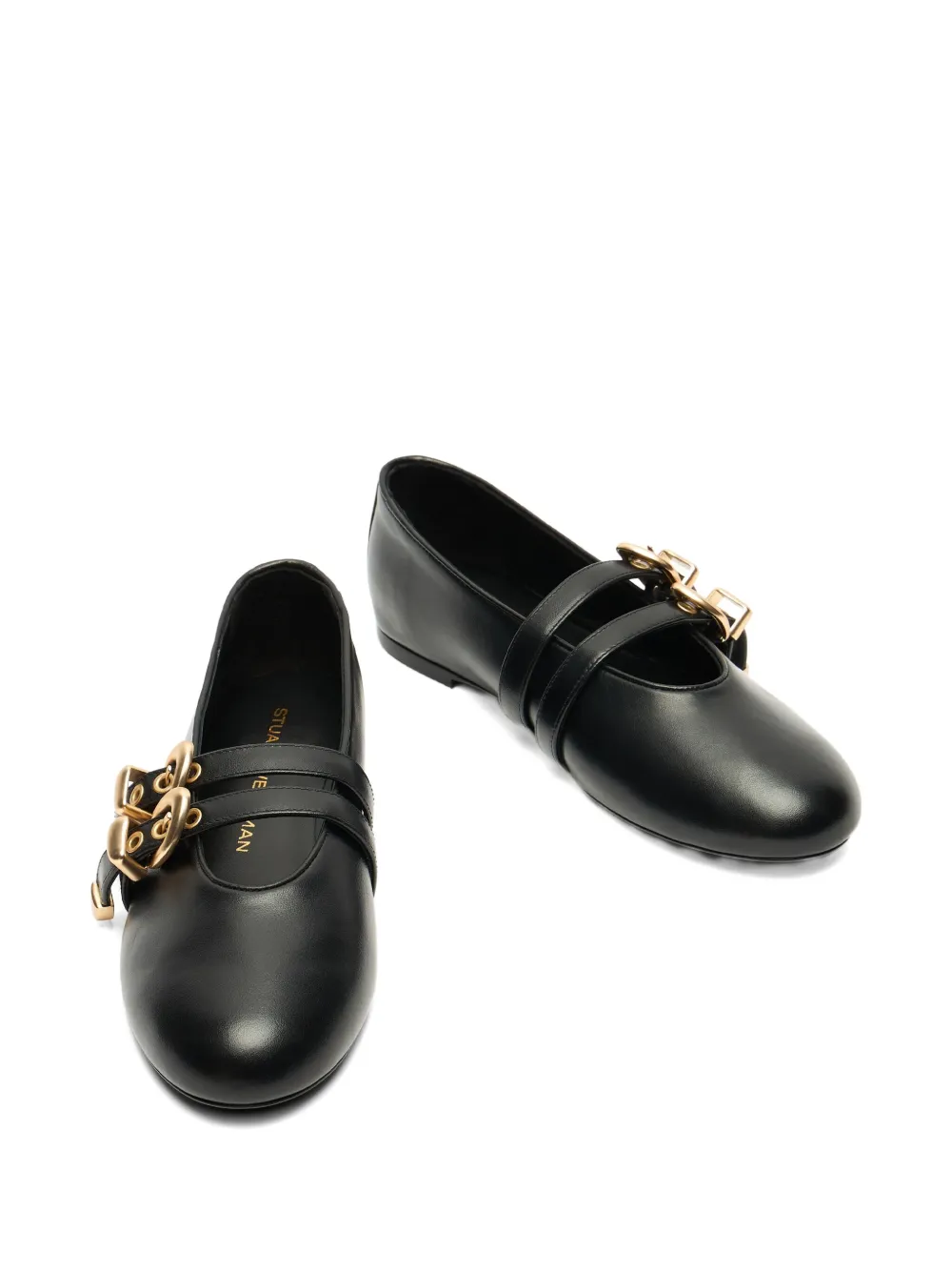 Stuart Weitzman Maeve 35 buckle-strap slingback ballerinas Black