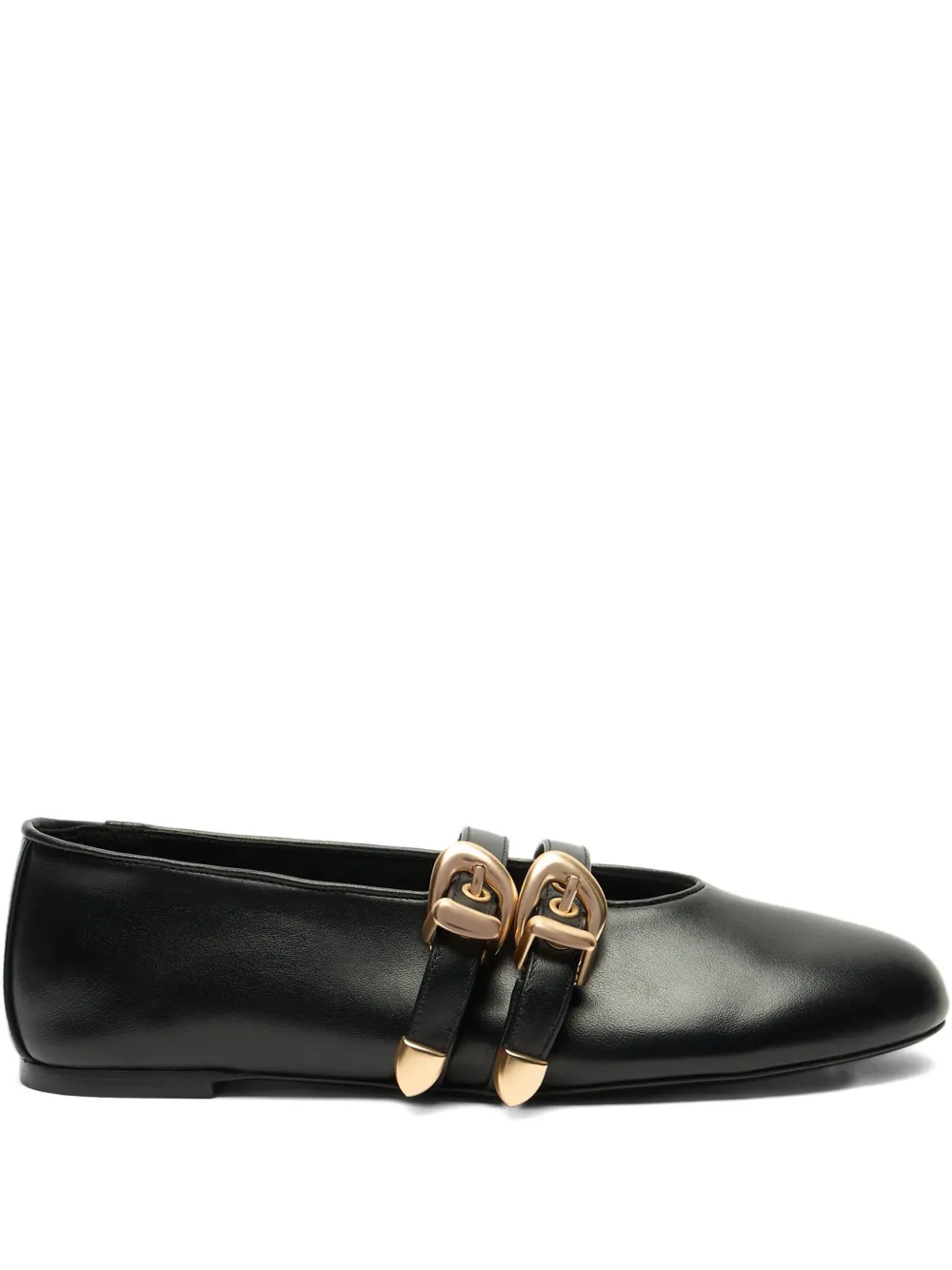 Stuart Weitzman Maeve 35 Buckle-strap Slingback Ballerinas In Black