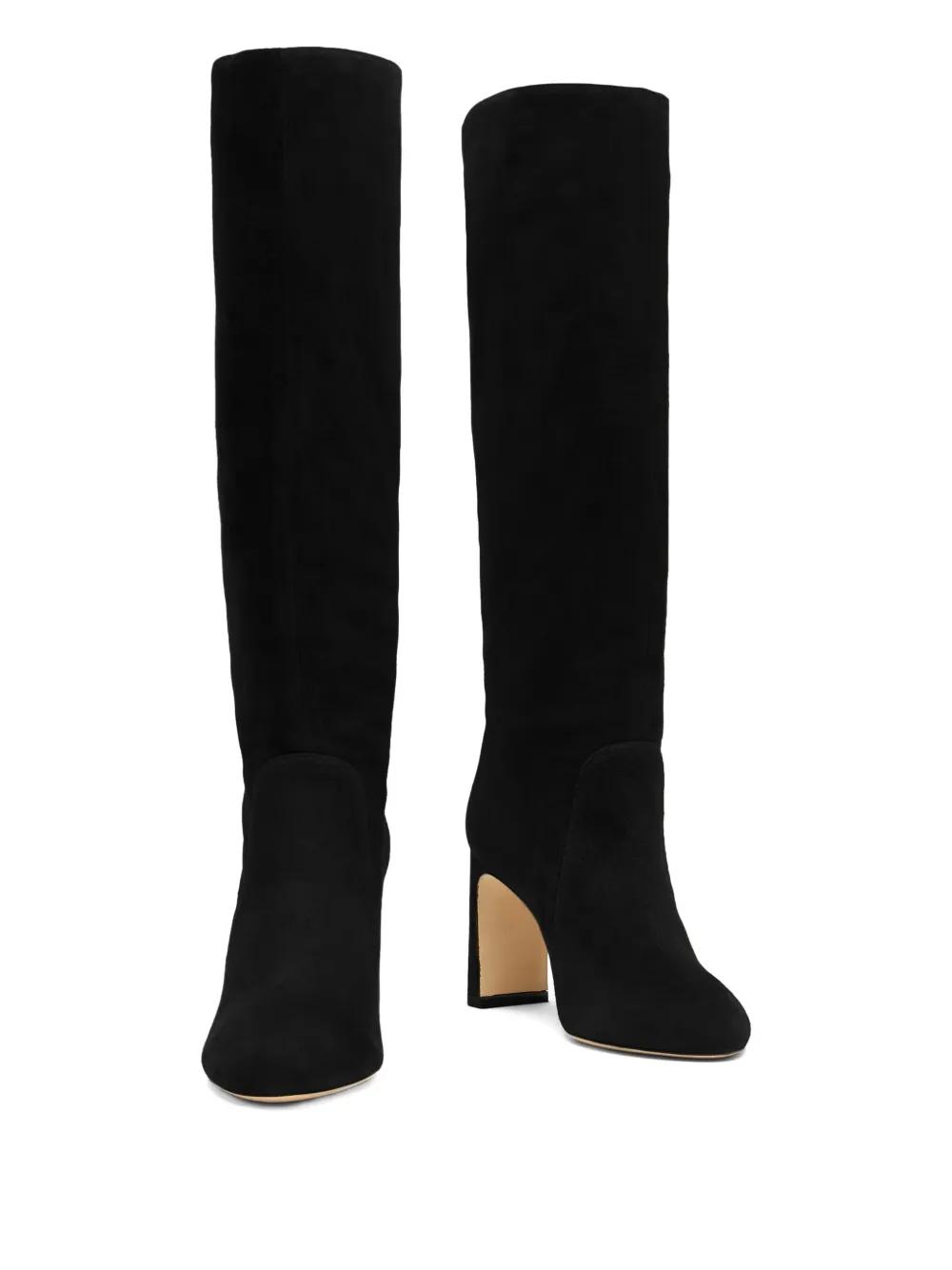 Stuart Weitzman 85MM block-heel suede boots Black