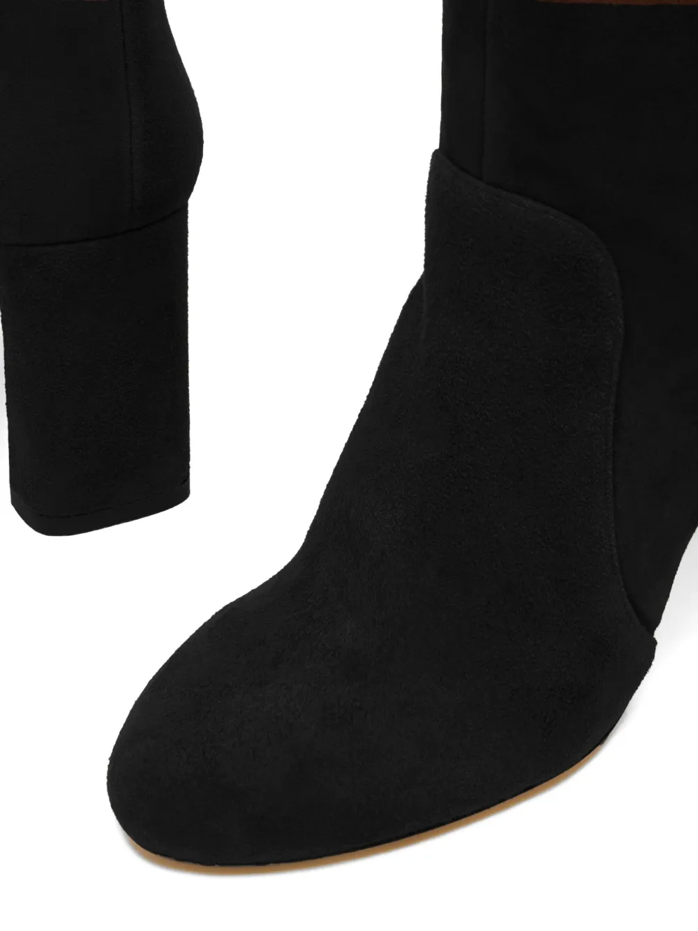 Stuart Weitzman 85MM block-heel suede boots Black