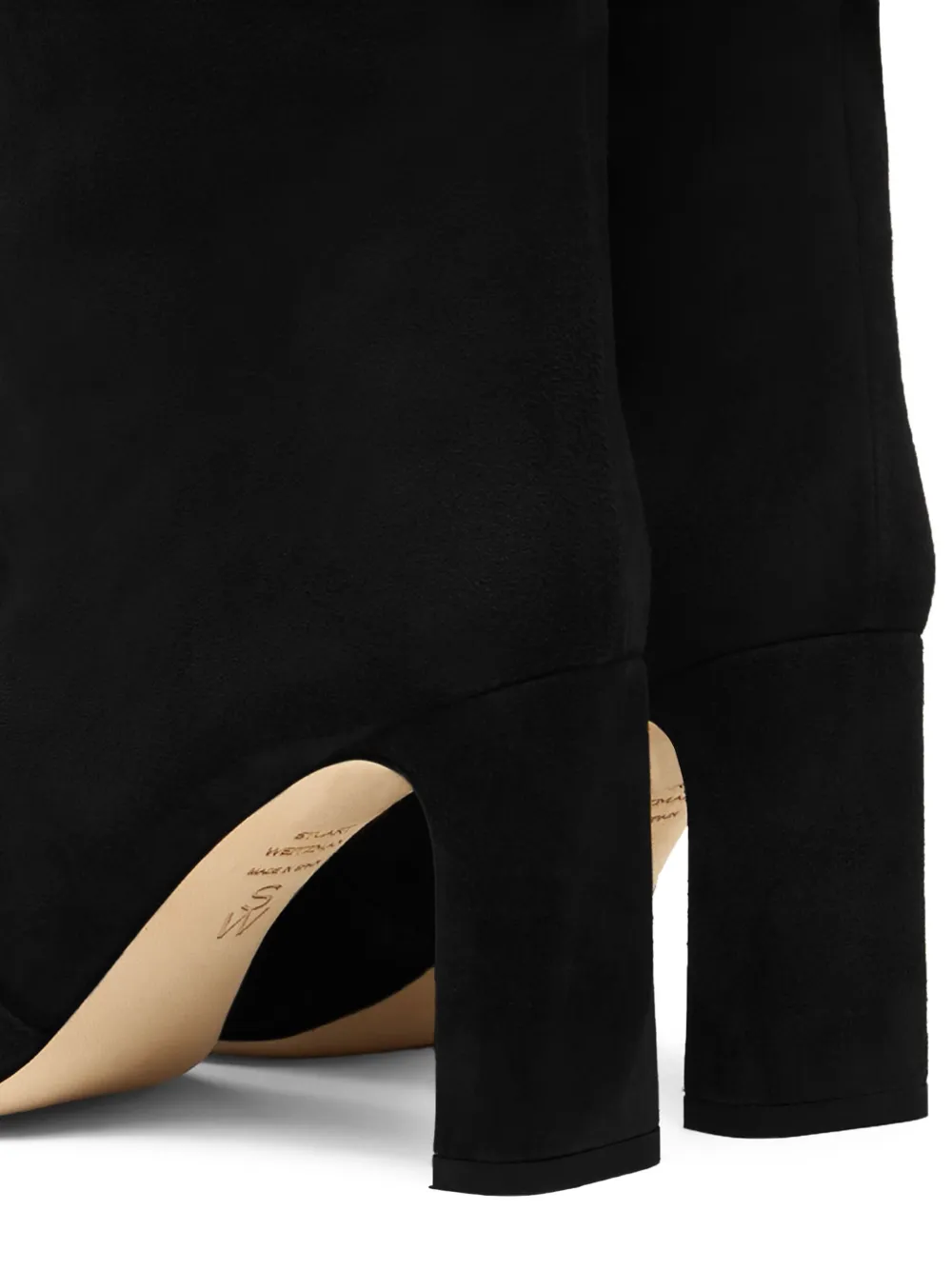 Stuart Weitzman 85MM block-heel suede boots Black