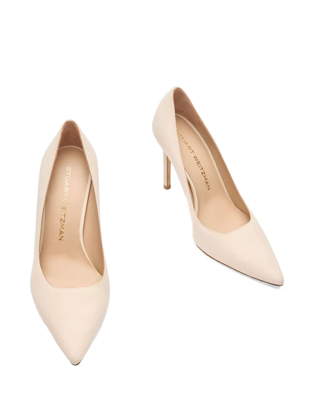 Stuart Weitzman pointed-toe suede pumps Beige