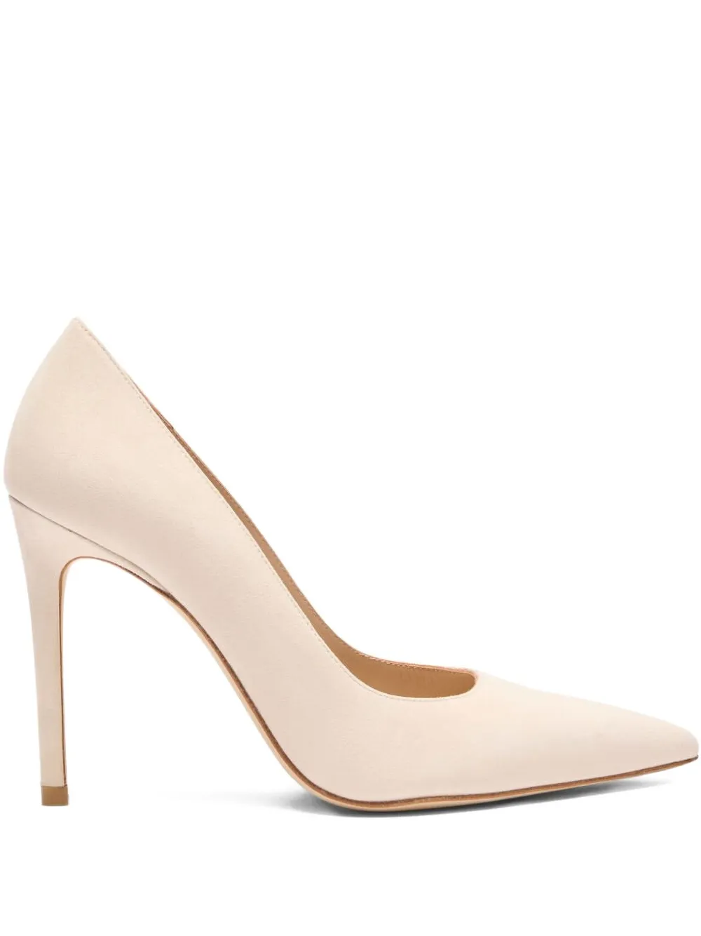 Stuart Weitzman pointed-toe suede pumps Beige