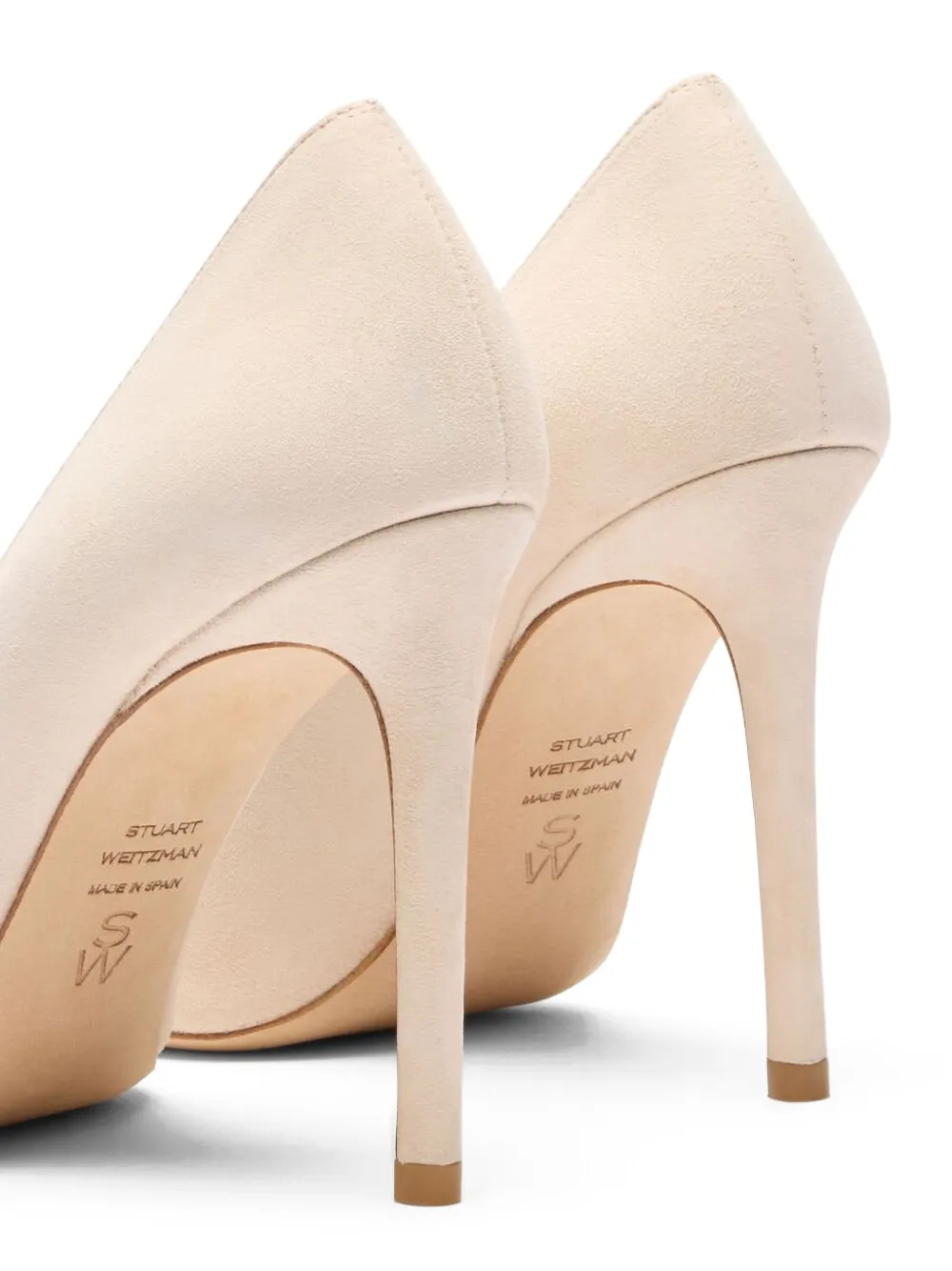 Stuart Weitzman pointed-toe suede pumps Neutrals