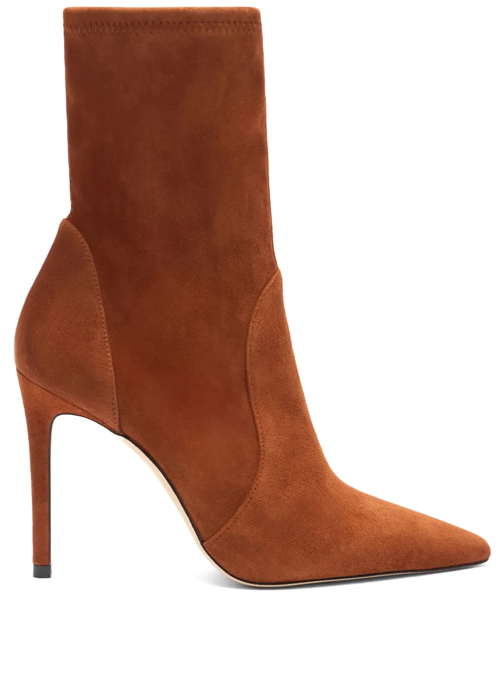 Stuart Weitzman 100MM pointed-toe sock boots Brown