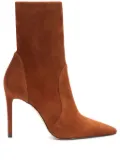 Stuart Weitzman 100MM pointed-toe sock boots - Brown