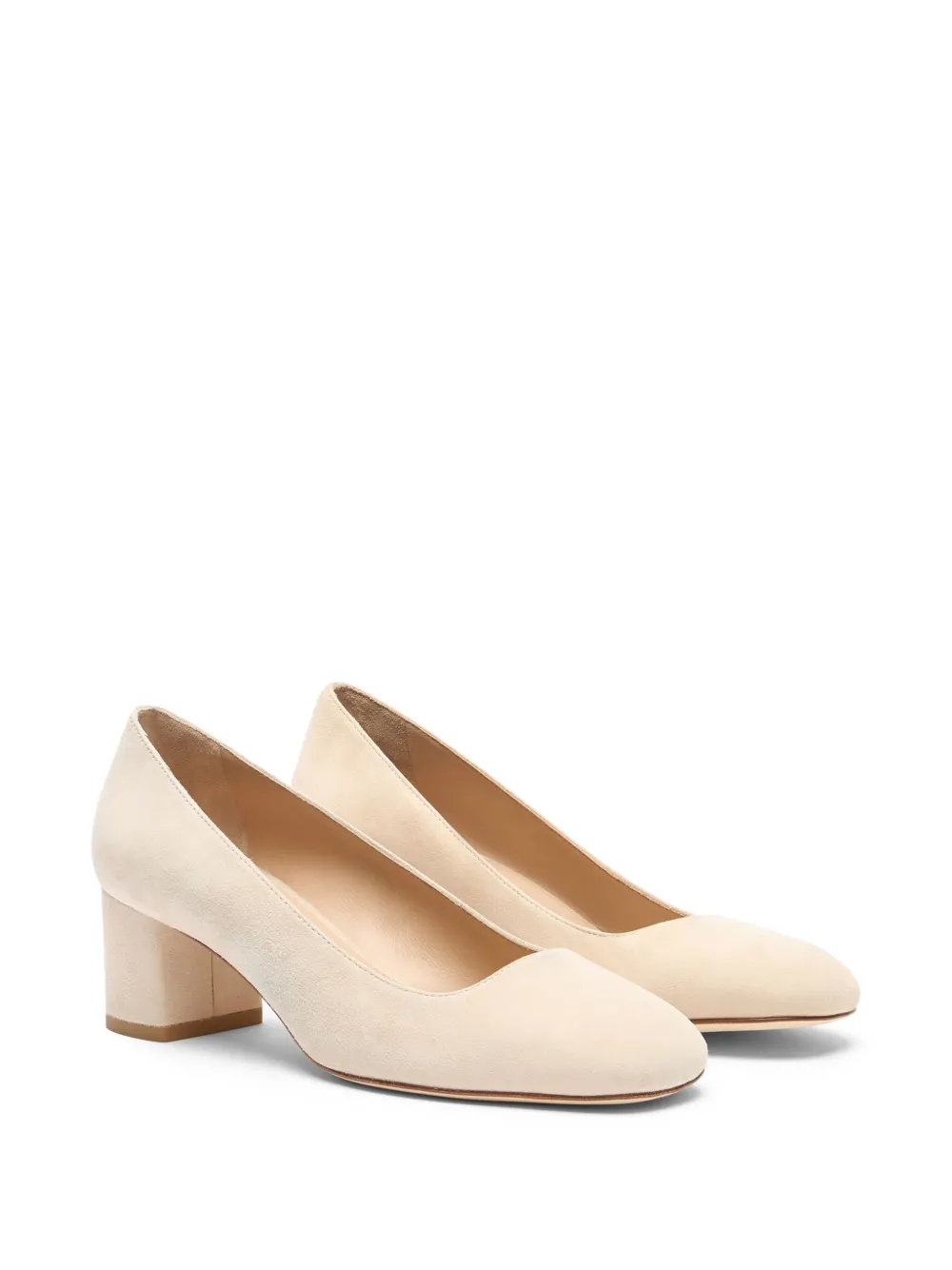 Stuart Weitzman 50mm Maeve 50 block-heel suede pumps Neutrals